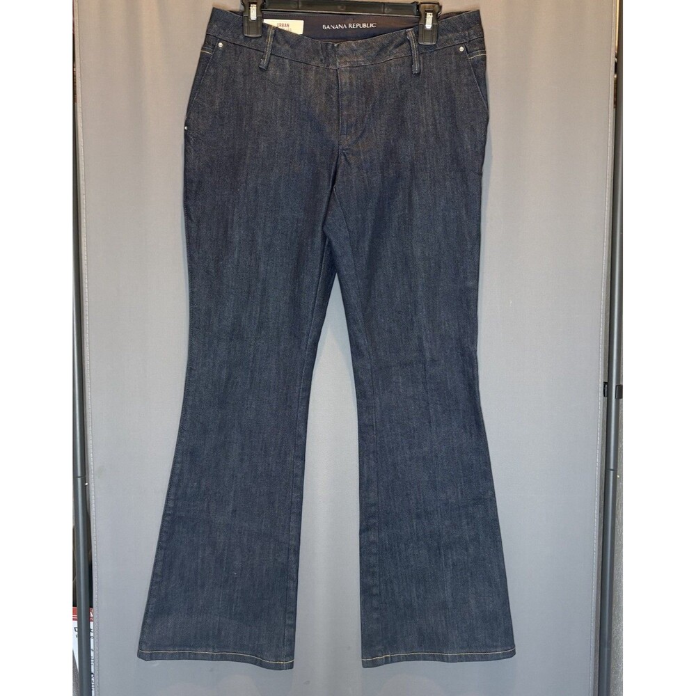 Banana Republic Urban Flared Leg Jeans Dark Wash Stretch Womens Size 06